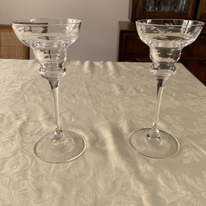 Princess House hand cut candleholders.